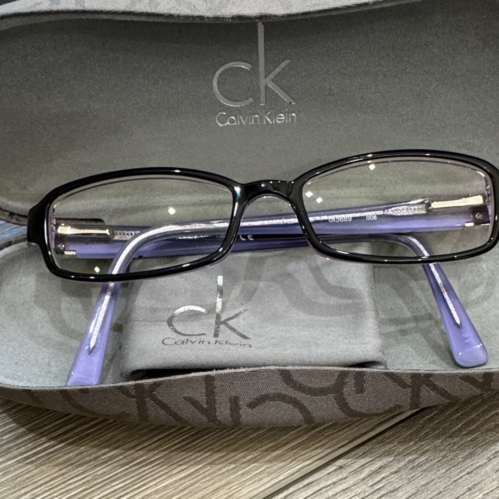 Calvin Klein Black and Lavender Glasses